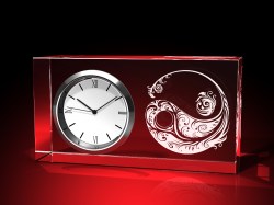  Yin-Yang 3D Kugel - Uhr, Glas eckig – GLASFOTO.COM